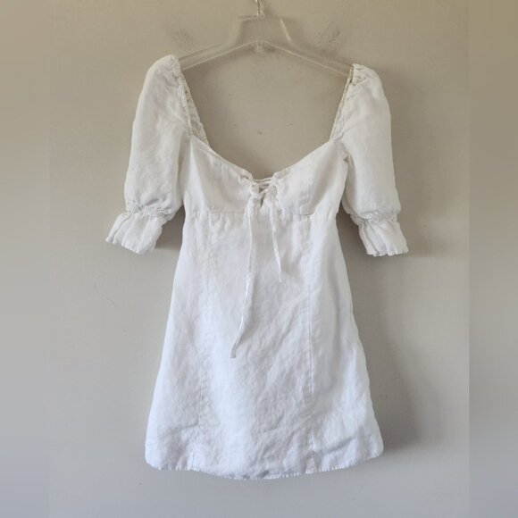 Aritzia White Puff Sleeve Dress - Picture 3 of 8